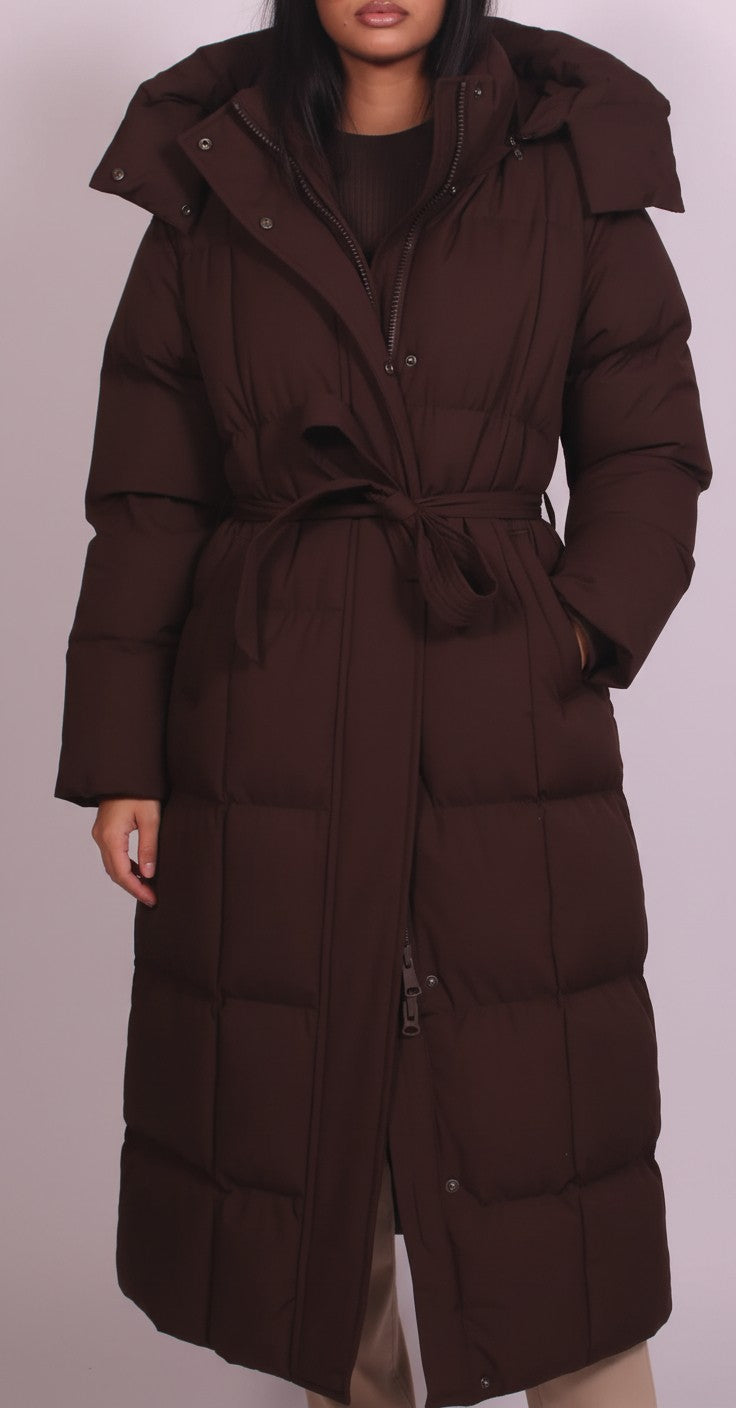 Hooded Puffer Longline Coat