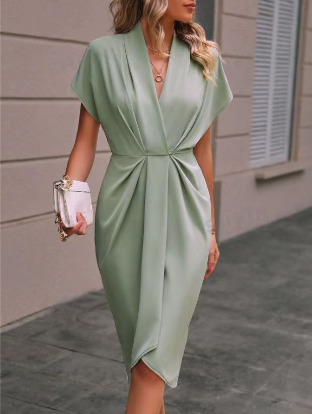 Kaye-Elegant Midi Wrap Dress |