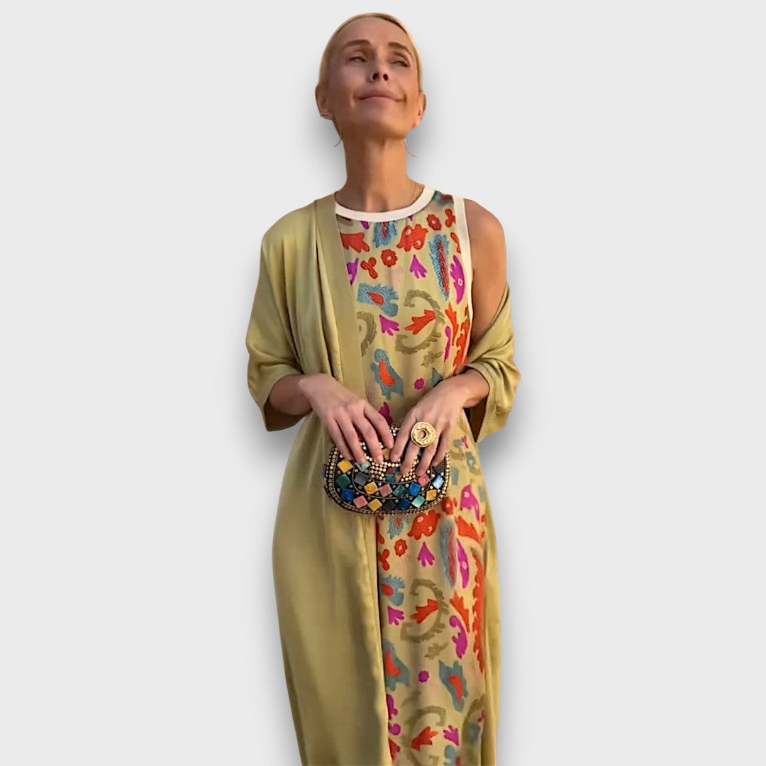 Elveria – Maxi dress with cardigan