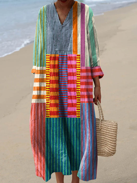 Suzie | Women's Vintage Geometric Pattern Art Print Dress