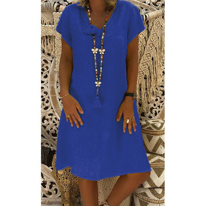 Deena – Relaxed Fit V-Neck Dress