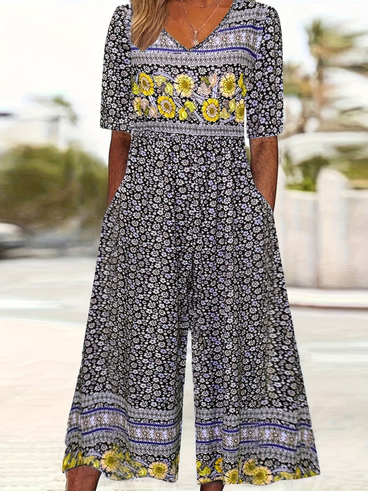 Teri-Floral Print Casual Versatile Dress
